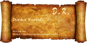 Dunka Kornél névjegykártya