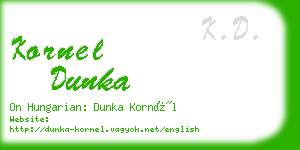 kornel dunka business card